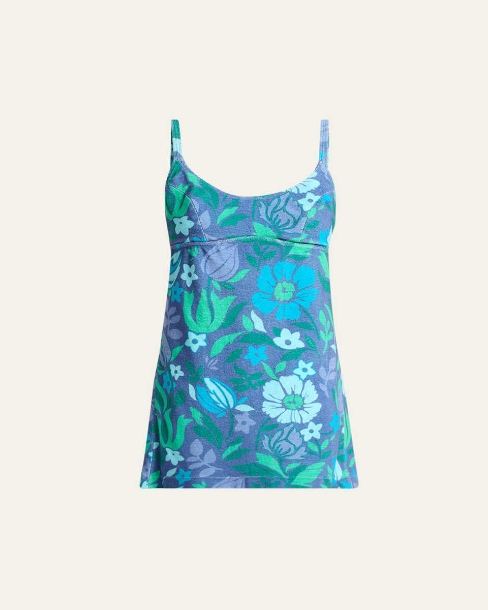 Floral-Print Empire Mini Dress
